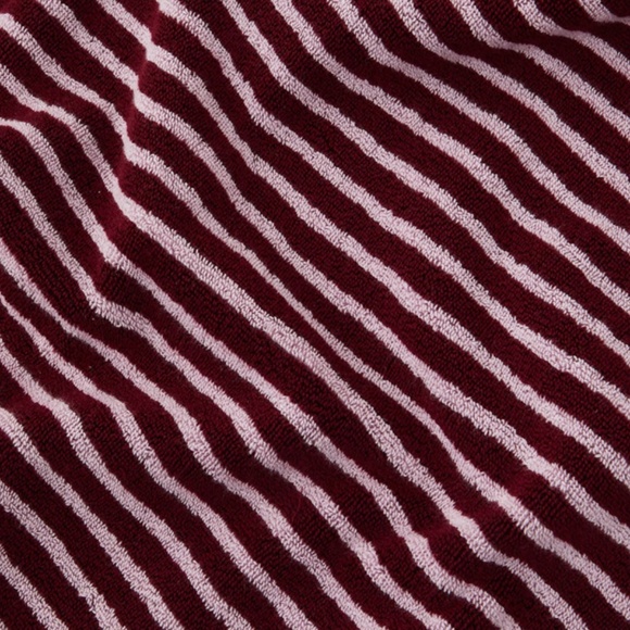 TEKLA BATHROBE - RED & ROSE STRIPE - SIZE SMALL - Picture 6 of 7